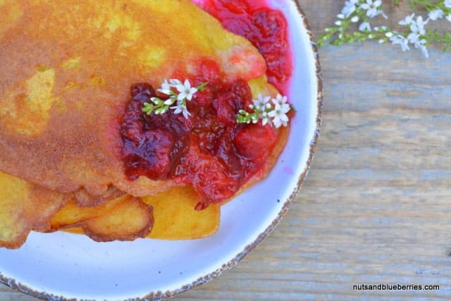 Cornmeal Pancakes with gingered plum compote nab (2)